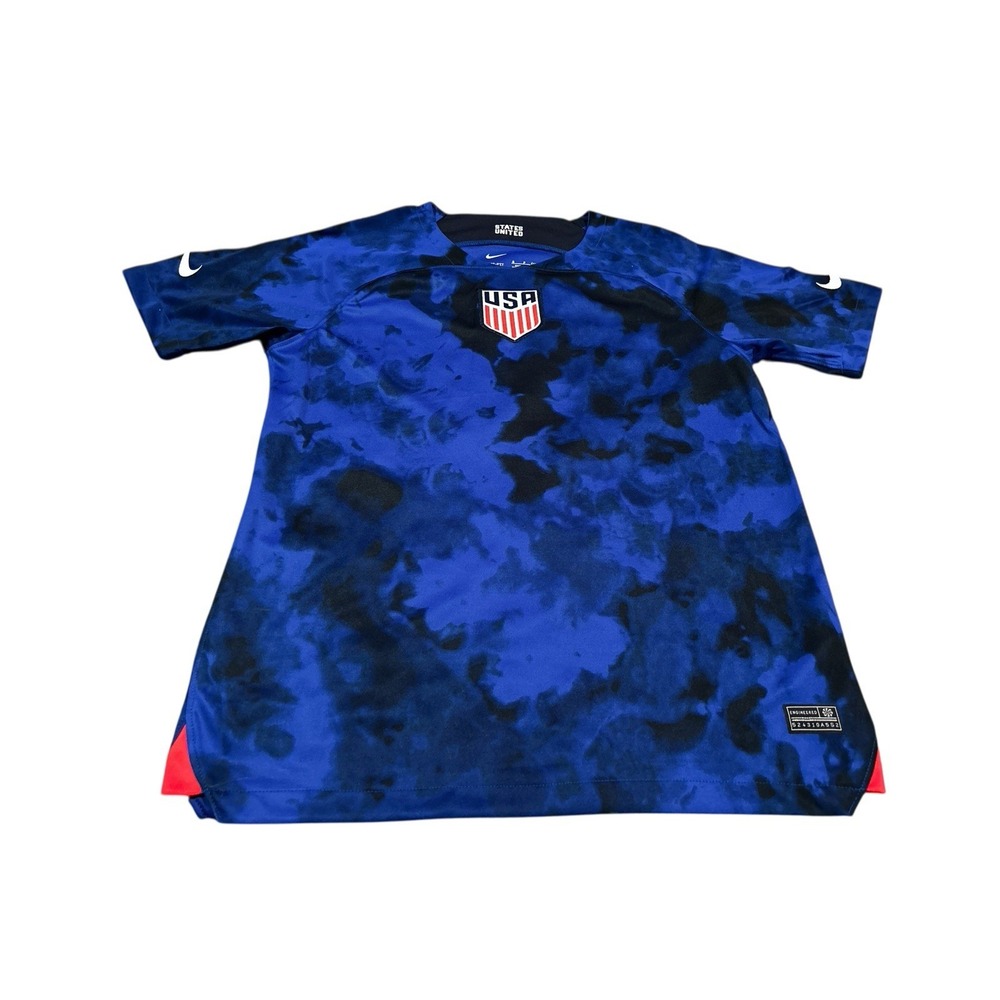 Nike Dri Fit USA Soccer Tie Dye Slim Fit Shirt Jersey Blue Adult Unisex Small